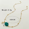 Pendant Natural Stone Titanium Steel Geometric Macaron Color 14K Gold Plated