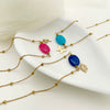 Pendant Natural Stone Titanium Steel Geometric Macaron Color 14K Gold Plated