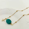 Pendant Natural Stone Titanium Steel Geometric Macaron Color 14K Gold Plated