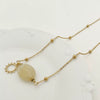 Pendant Natural Stone Titanium Steel Geometric Macaron Color 14K Gold Plated