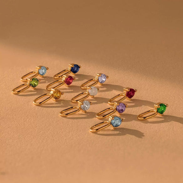 Pendant Necklace Accessories For Female Titanium Steel Geometric Pattern Mixed Gemstone Inlay