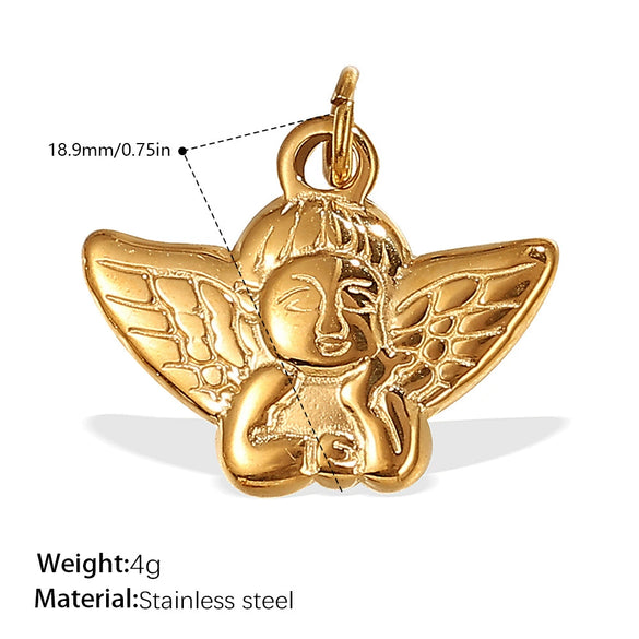 Pendant Necklace Accessories 316L Stainless Steel 18K Gold Plated Palm Eye Eight Eyes Electroplated