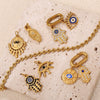 Pendant Necklace Accessories 316L Stainless Steel 18K Gold Plated Palm Eye Eight Eyes Electroplated