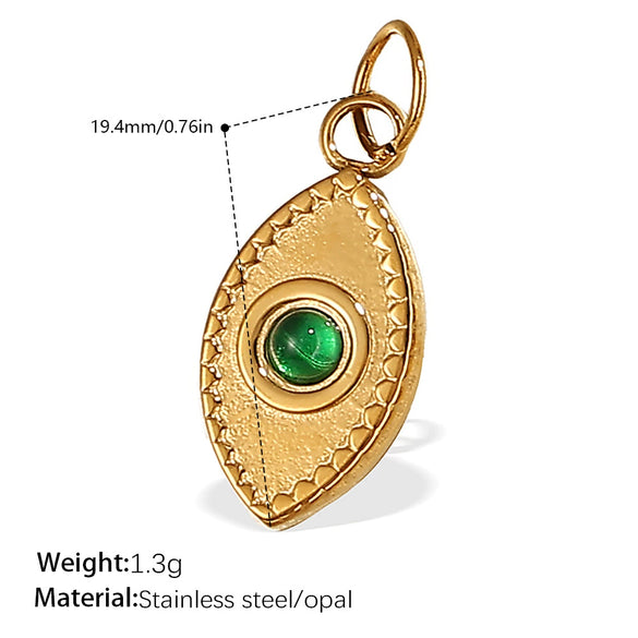 Pendant Necklace Accessories 316L Stainless Steel 18K Gold Plated Palm Eye Eight Eyes Electroplated