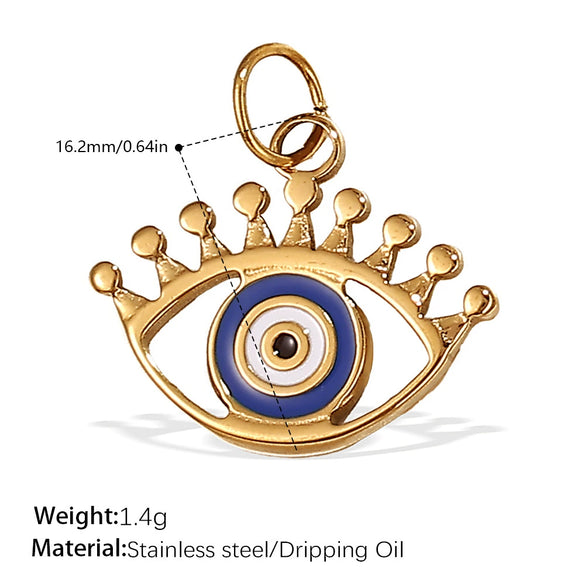 Pendant Necklace Accessories 316L Stainless Steel 18K Gold Plated Palm Eye Eight Eyes Electroplated