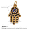 Pendant Necklace Accessories 316L Stainless Steel 18K Gold Plated Palm Eye Eight Eyes Electroplated