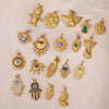 Pendant Necklace Accessories 316L Stainless Steel 18K Gold Plated Palm Eye Eight Eyes Electroplated