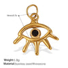 Pendant Necklace Accessories 316L Stainless Steel 18K Gold Plated Palm Eye Eight Eyes Electroplated