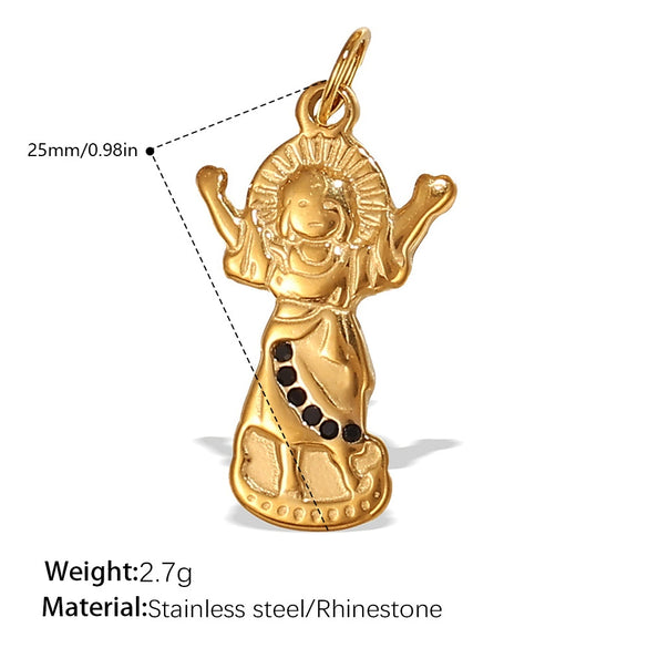 Pendant Necklace Accessories 316L Stainless Steel 18K Gold Plated Palm Eye Eight Eyes Electroplated