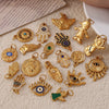 Pendant Necklace Accessories 316L Stainless Steel 18K Gold Plated Palm Eye Eight Eyes Electroplated
