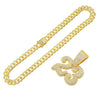 Pendant Necklace Alloy Cuban Chain Men's Hiphop Style With Diamond And Letters Numbers Text Design