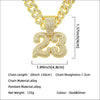 Pendant Necklace Alloy Cuban Chain Men's Hiphop Style With Diamond And Letters Numbers Text Design