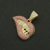 Pendant Necklace Alloy Geometric Diamond Pink Lip Diamond Tooth Cuban Chain For Men