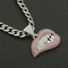 Pendant Necklace Alloy Geometric Diamond Pink Lip Diamond Tooth Cuban Chain For Men