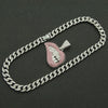 Pendant Necklace Alloy Geometric Diamond Pink Lip Diamond Tooth Cuban Chain For Men