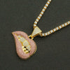 Pendant Necklace Alloy Geometric Diamond Pink Lip Diamond Tooth Cuban Chain For Men