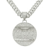 Pendant Necklace Alloy Geometric Diamondencrusted Exaggerated Punk Cuban Chain For Male