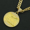 Pendant Necklace Alloy Geometric Diamondencrusted Exaggerated Punk Cuban Chain For Male