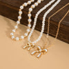 Pendant Necklace Alloy Imitation Pearl Bow Shape Electroplating For Women