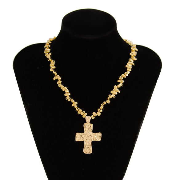 Pendant Necklace Alloy Imitation Pearl Geometric Electroplating For Women