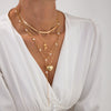 Pendant Necklace Alloy Imitation Pearl Tassel Snake Bone Chain Geometric Pattern Electroplating