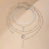 Pendant Necklace Alloy Imitation Pearl Tassel Snake Bone Chain Geometric Pattern Electroplating