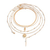 Pendant Necklace Alloy Imitation Pearl Tassel Snake Bone Chain Geometric Pattern Electroplating