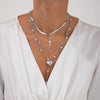 Pendant Necklace Alloy Imitation Pearl Tassel Snake Bone Chain Geometric Pattern Electroplating