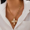 Pendant Necklace Alloy Imitation Pearls Geometric Electroplating For Women