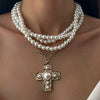 Pendant Necklace Alloy Imitation Pearls Geometric Electroplating For Women