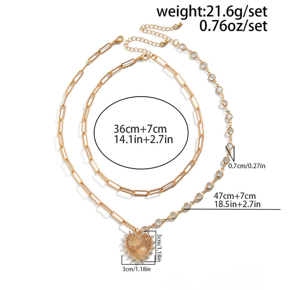 Pendant Necklace Alloy Iron Heart Shape Electroplating For Women