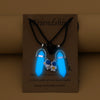 Pendant Necklace Alloy Luminous Hexagon Astronaut Love Magnetic Buckle Leather Rope Cartoon Characters Electroplating Couple's Good Friend Style