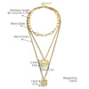 Pendant Necklace Alloy Ochain Heart Geometric Simple Punk Electroplating Lock Key Style For Women