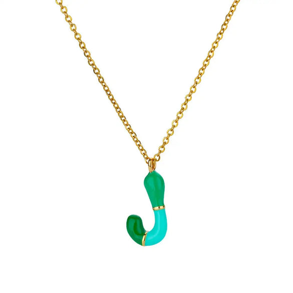 Pendant Necklace Alloy Stainless Steel Letter Dripping Oil Design