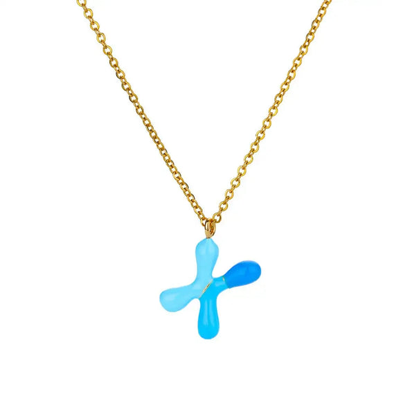 Pendant Necklace Alloy Stainless Steel Letter Dripping Oil Design