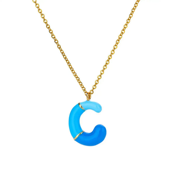 Pendant Necklace Alloy Stainless Steel Letter Dripping Oil Design