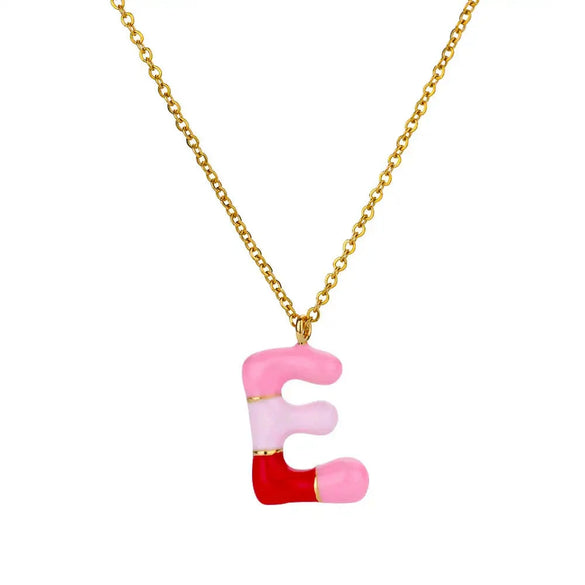 Pendant Necklace Alloy Stainless Steel Letter Dripping Oil Design