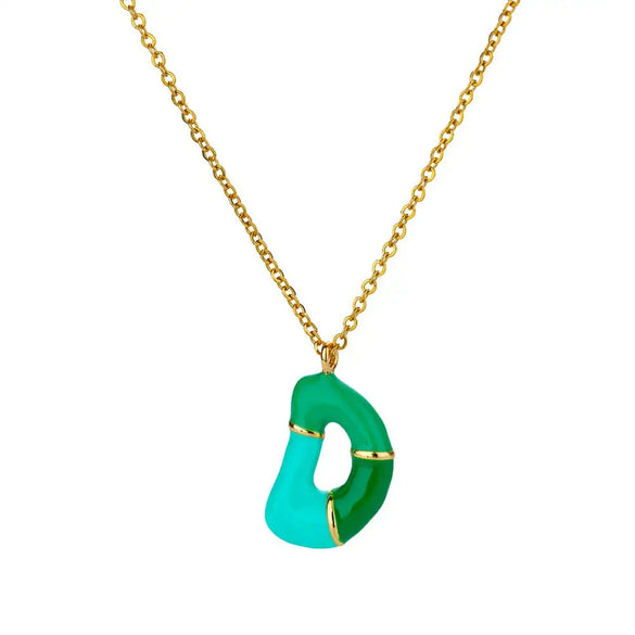 Pendant Necklace Alloy Stainless Steel Letter Dripping Oil Design