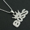 Pendant Necklace Alloy With Diamond And Letter Pattern Hiphop Style