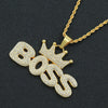 Pendant Necklace Alloy With Diamond And Letter Pattern Hiphop Style