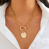 Pendant Necklace Aluminum Chain Alloy U Shape Geometric Electroplating Minimalist Women's