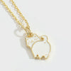 Pendant Necklace Animal Design Copper Electroplating Geometric Pattern Mixed Gemstone Setting O Word Chain For Women