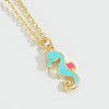 Pendant Necklace Animal Design Copper Electroplating Geometric Pattern Mixed Gemstone Setting O Word Chain For Women