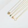 Pendant Necklace Animal Design Copper Electroplating Geometric Pattern Mixed Gemstone Setting O Word Chain For Women