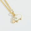 Pendant Necklace Animal Design Copper Electroplating Geometric Pattern Mixed Gemstone Setting O Word Chain For Women