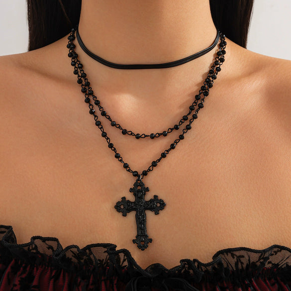 Pendant Necklace Artificial Crystal Geometric Gothic Electroplating Women's