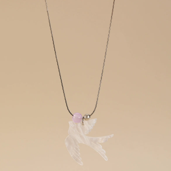 Pendant Necklace Bird Swallow Animal Pattern Copper Electroplating Women's