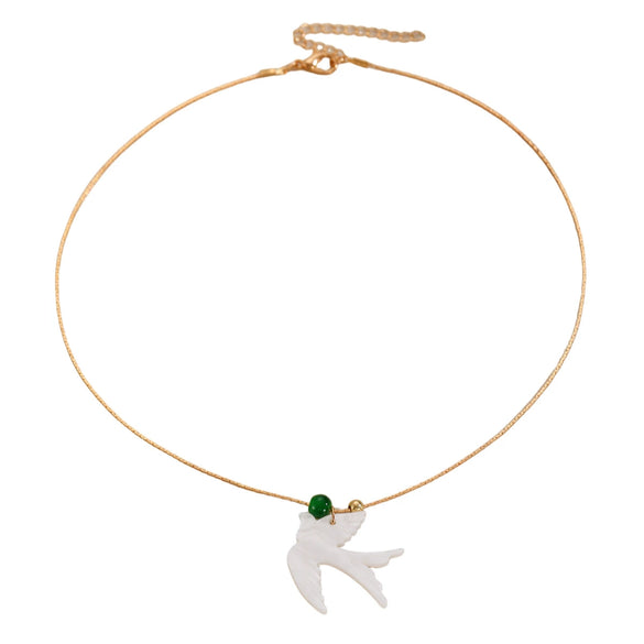 Pendant Necklace Bird Swallow Animal Pattern Copper Electroplating Women's