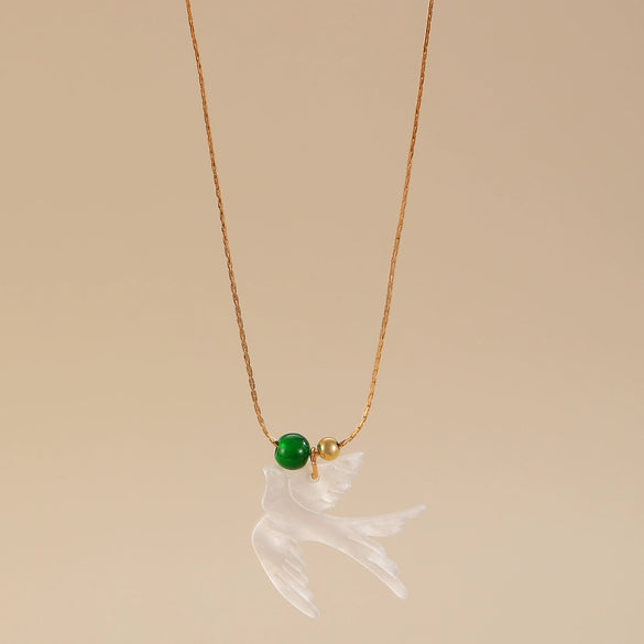 Pendant Necklace Bird Swallow Animal Pattern Copper Electroplating Women's