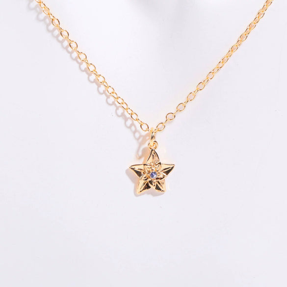 Pendant Necklace Birth Flower Geometric Stainless Steel Titanium Steel 18K Goldplated Electroplating O Chain Light Luxury Style Unisex